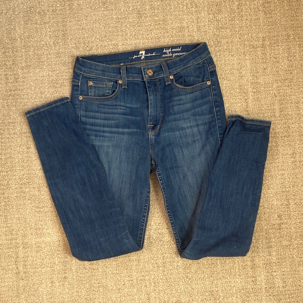 {7 For All Mankind} High Waist Ankle Jeans